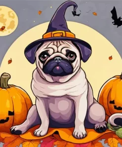 Halloween Pug Diamond Painting