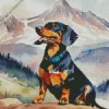 Happy Dachshund Dog Diamond Painting