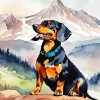 Happy Dachshund Dog Diamond Painting