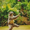 Happy Sloth Throwing Frisbee Diamond Painting