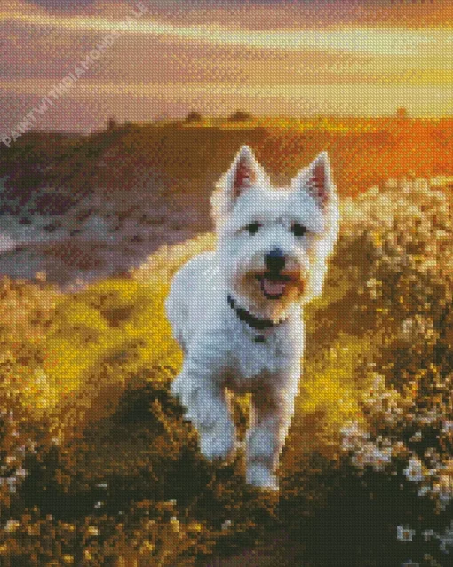 Happy Westy Dog Diamond Painting