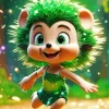 Happy Green Hedgehog Diamond Painting