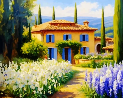 House With Wisteria Garden Diamond Painting