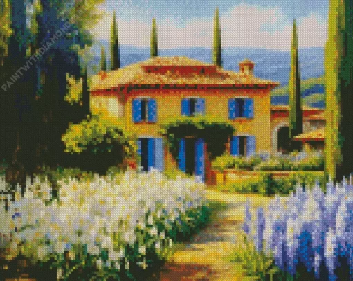 House With Wisteria Garden Diamond Painting