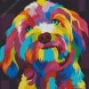 Illustration Colorful Dog Diamond Painting