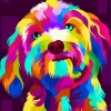 Illustration Colorful Dog Diamond Painting