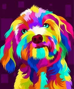 Illustration Colorful Dog Diamond Painting