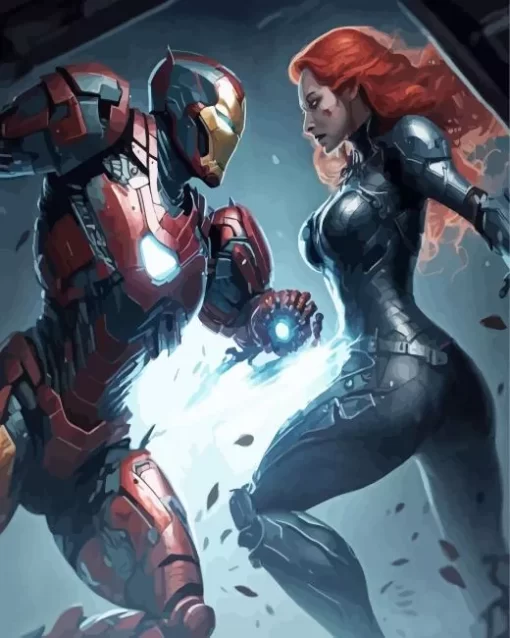 Iron Man VS Black Widow Diamond Painting