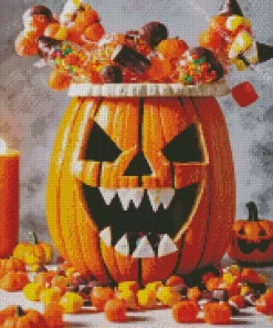 Jack O Lantern Filled With Candy Diamond Painting