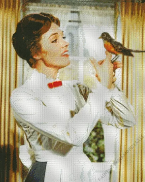 Julie Andrews With A Bird Diamond Painting