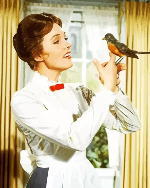 Julie Andrews With A Bird Diamond Painting