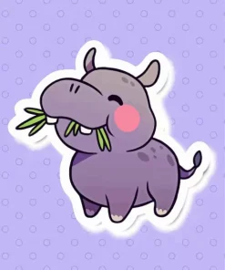 Kawaii Hippo Diamond Painting