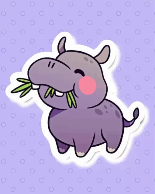 Kawaii Hippo Diamond Painting