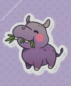 Kawaii Hippo Diamond Painting