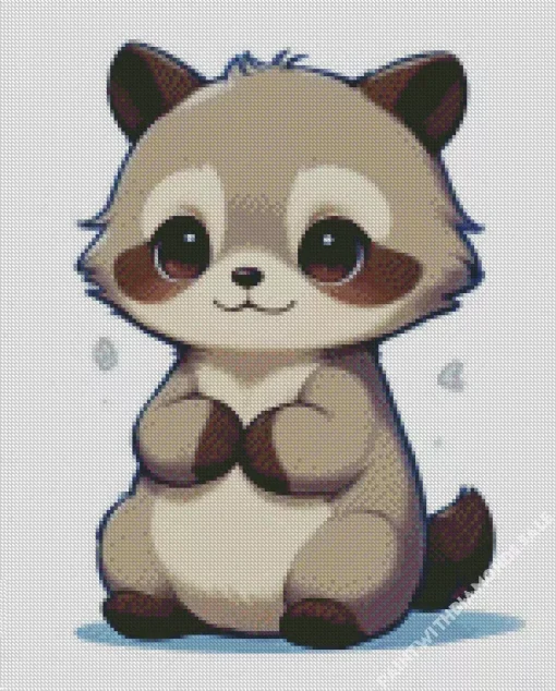 Kawaii Raccoon Diamond Painting