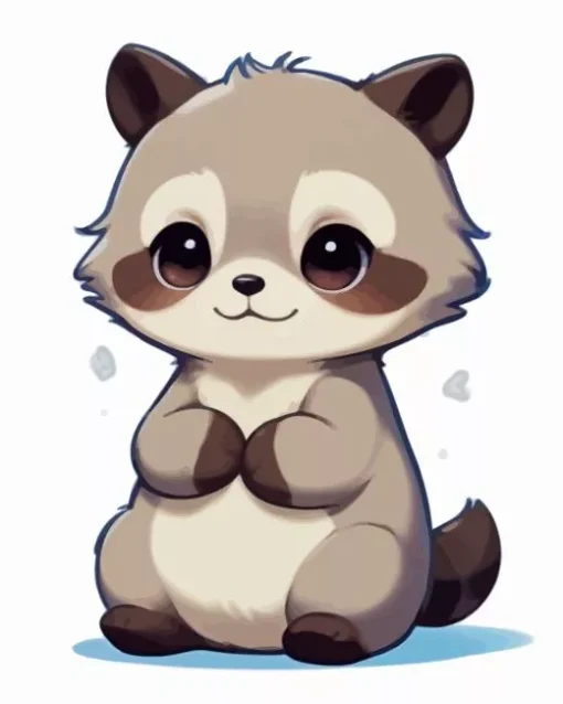 Kawaii Raccoon Diamond Painting