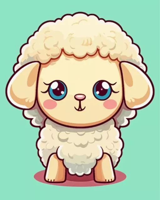 Kawaii Cartoon Sheep Diamond Painting