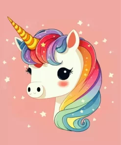 Kawaii Colorful Unicorn Diamond Painting