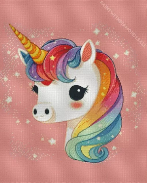 Kawaii Colorful Unicorn Diamond Painting