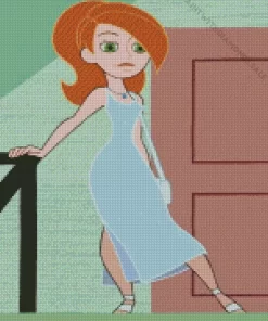 Kim Possible In Blue Dress Diamond Painting