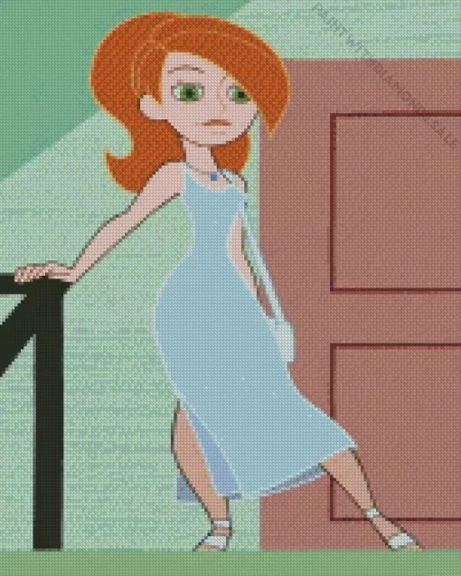 Kim Possible In Blue Dress Diamond Painting