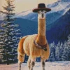 Llama In Snow Diamond Painting