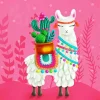 Llama With Cactus Diamond Painting