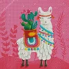 Llama With Cactus Diamond Painting