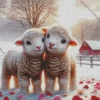 Lovable Lambs Couple Diamond Painting