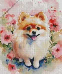 Lovely Pomeranian Puppy Diamond Painting