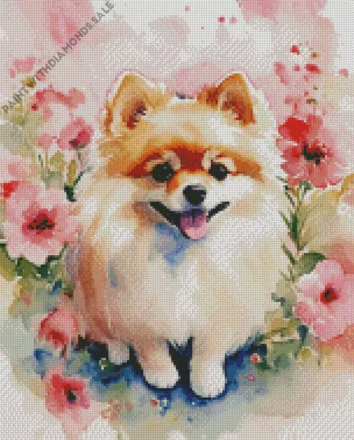 Lovely Pomeranian Puppy Diamond Painting