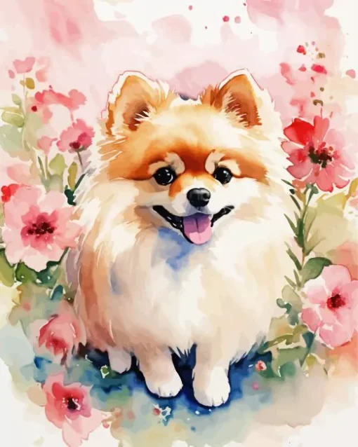 Lovely Pomeranian Puppy Diamond Painting