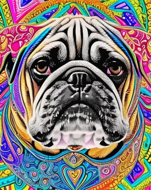 Mandala Pug Diamond Painting