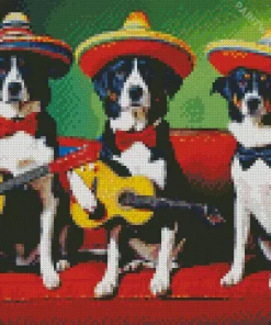 Mexican Border Collies Diamond Painting