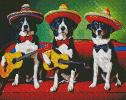 Mexican Border Collies Diamond Painting