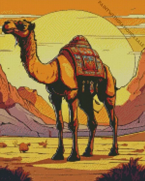 Mongolian Camel Illustration Diamond Painting