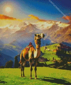 Mongolian Camel Landscape Diamond Painting