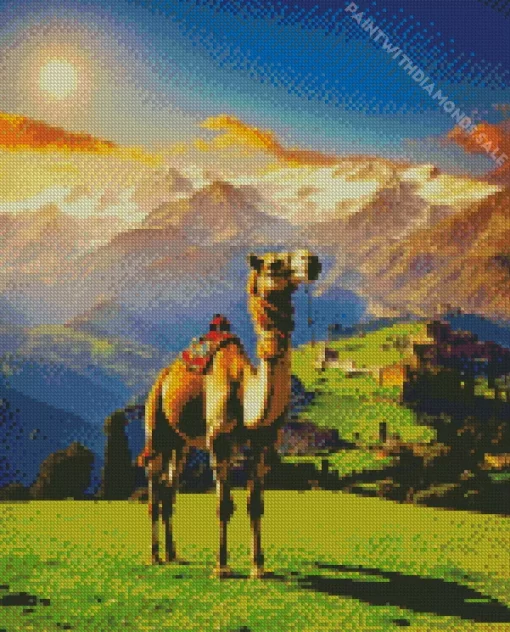 Mongolian Camel Landscape Diamond Painting