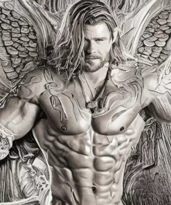 Monochrome Chris Hemsworth Diamond Painting