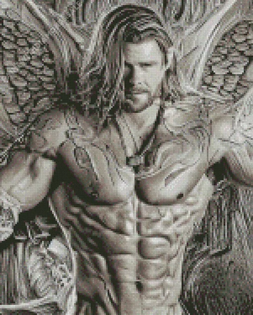 Monochrome Chris Hemsworth Diamond Painting