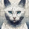 Mosaic Siamese Cat Diamond Painting