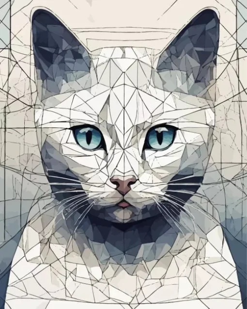 Mosaic Siamese Cat Diamond Painting