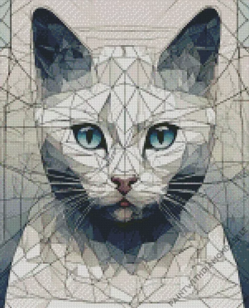 Mosaic Siamese Cat Diamond Painting