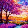 Mosaic Wisteria Tree Diamond Painting