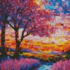 Mosaic Wisteria Tree Diamond Painting