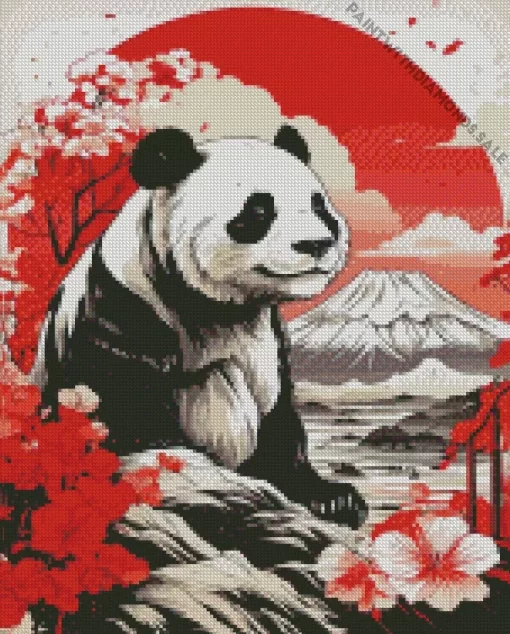 Mount Fuji Panda Diamond Painting