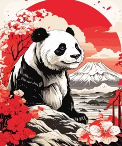 Mount Fuji Panda Diamond Painting