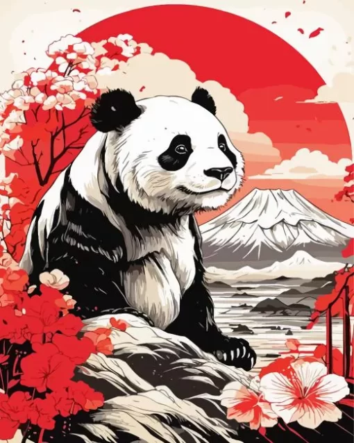 Mount Fuji Panda Diamond Painting