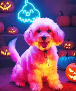 Neon Bichon Frise Diamond Painting