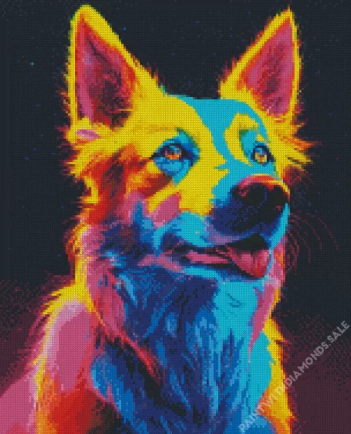 Neon Colorful Dog Diamond Painting